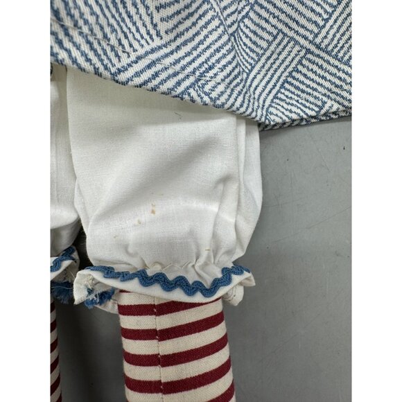 Vintage Handmade Raggedy Ann Cloth Doll Red Hair & Striped Stockings 21" READ - Picture 6 of 8